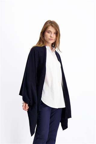 Granatowe poncho damskie 84457 - 303671