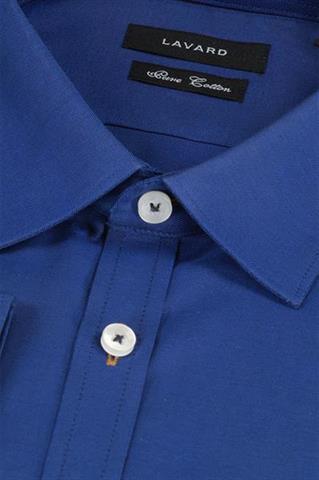 Gładka granatowa koszula męska slim 92442 - 306331