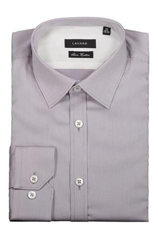 Szara koszula męska slim w delikatny prążek 92480 - 307571