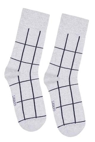 Szare skarpety w kratę 72866 - 30781