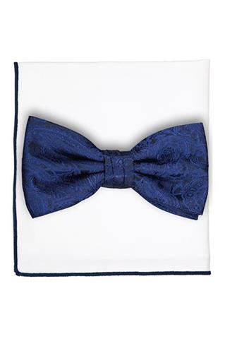 Granatowa muszka męska ze wzorem 57396 - 311731