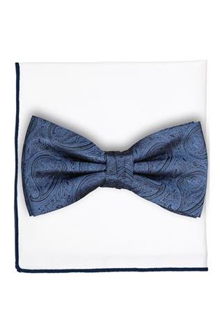 Granatowa muszka męska ze wzorem 57392 - 311791