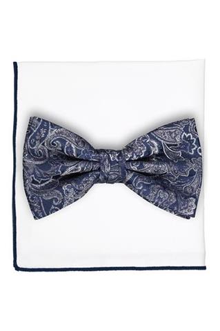 Granatowa muszka męska ze wzorem 57394 - 311871