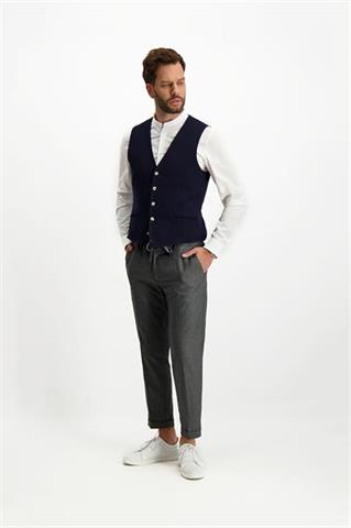 Granatowa kamizelka męska w kratkę 10131 - 314921