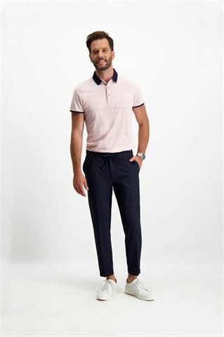 Granatowe spodnie męskie joggery z mankietami i kantem 64169 - 314941