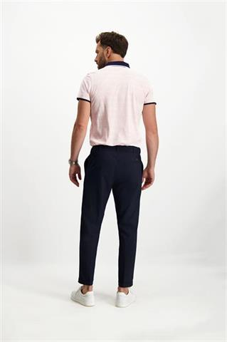 Granatowe spodnie męskie joggery z mankietami i kantem 64169 - 314961