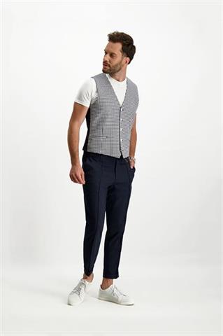 Niebieska kamizelka męska w kratkę 10132 - 315061