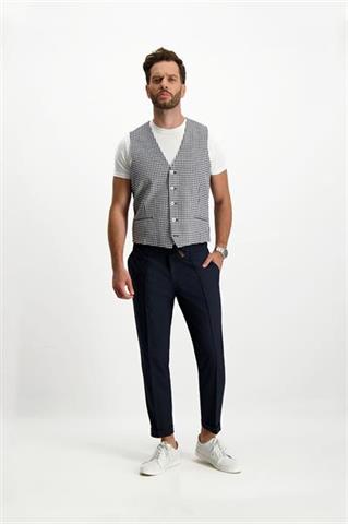 Niebieska kamizelka męska w kratkę 10132 - 315071