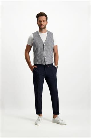 Niebieska kamizelka męska w kratkę 10132 - 315081