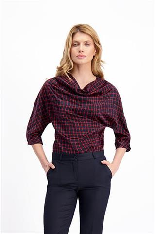 Granatowa bluzka z wiązaniem 85049 - 315991