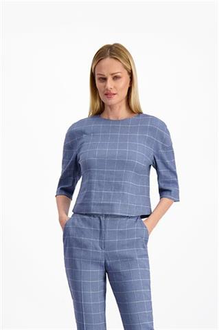 Niebieska bluzka w kratę 85107 - 316051