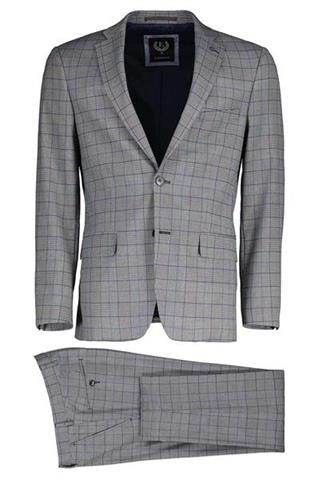Szary garnitur w kratę 35272 - 316431