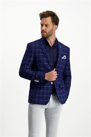 Granatowa marynarka w kratę 46045 - 316501