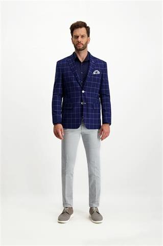 Granatowa marynarka w kratę 46045 - 316521