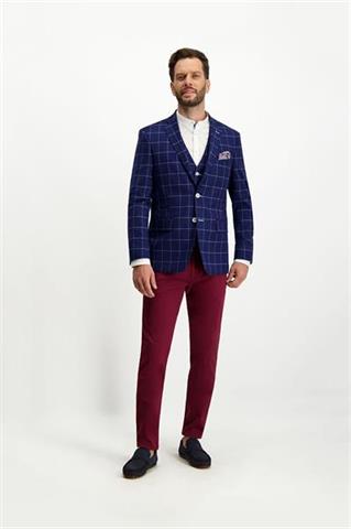 Granatowa marynarka w kratę 46045 - 321561