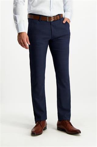 Granatowe spodnie w kratę chinos 64565 - 322601