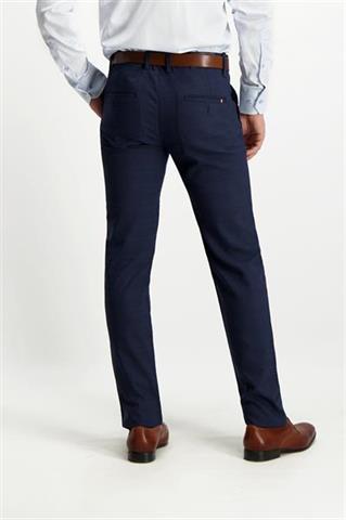 Granatowe spodnie w kratę chinos 64565 - 322621