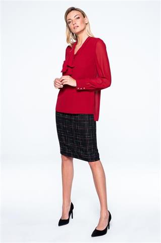 Elegancka bluzka damska w odcieniu czerwieni 58493 - 323281