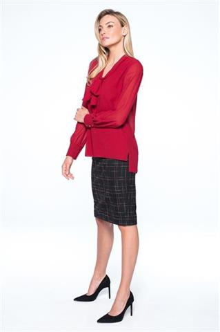 Elegancka bluzka damska w odcieniu czerwieni 58493 - 323301