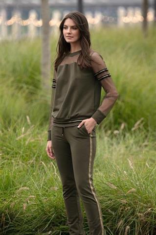 Oliwkowa bluzka damska 58504 - 324251
