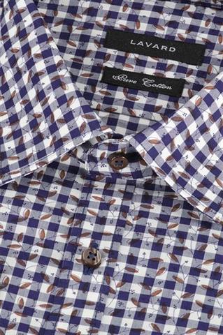 Koszula męska slim w biało-niebieską kratkę 92900 - 328031