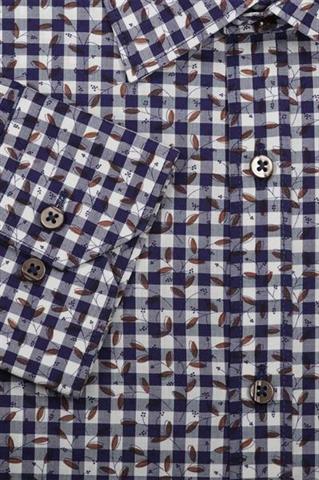 Koszula męska slim w biało-niebieską kratkę 92900 - 328041