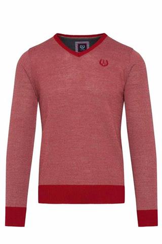 Czerwony sweter męski V-Neck 72761 - 32941