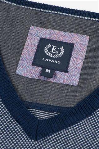 Granatowy sweter męski V-Neck 72762 - 33021