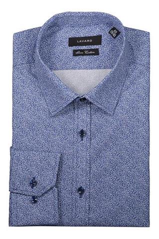 Niebieska koszula męska w mikrowzór 93236 - 330541