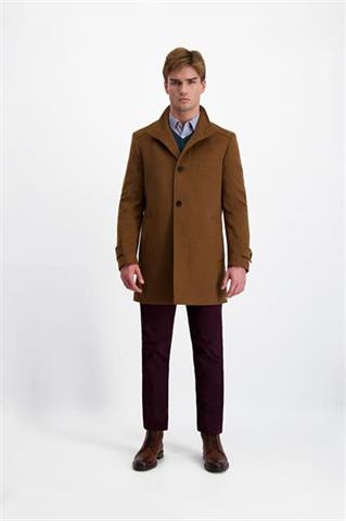 Camelowy płaszcz z wełną 29826 - 332301