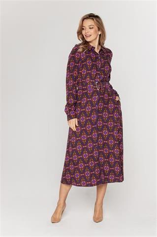 Fioletowa sukienka we wzory 58561 - 333701