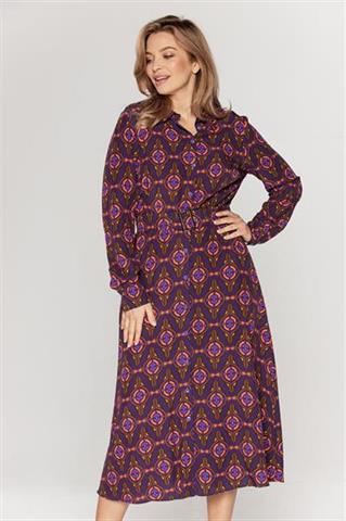 Fioletowa sukienka we wzory 58561 - 333721