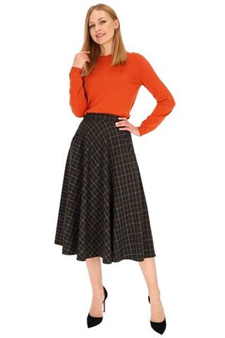 Rozkloszowana spódnica midi w kratkę 58569 - 338141