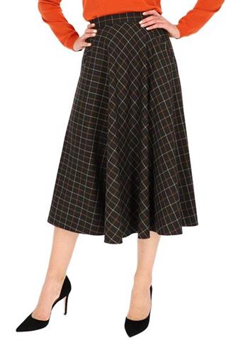 Rozkloszowana spódnica midi w kratkę 58569 - 338151