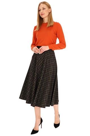 Rozkloszowana spódnica midi w kratkę 58569 - 338171