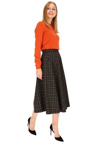 Rozkloszowana spódnica midi w kratkę 58569 - 338181