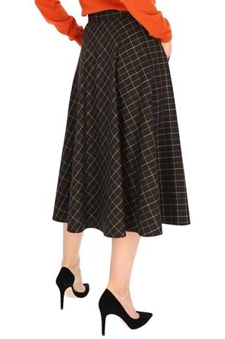 Rozkloszowana spódnica midi w kratkę 58569 - 338201