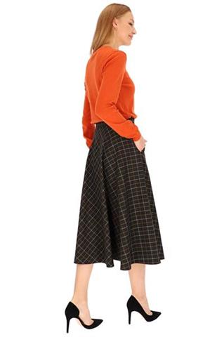 Rozkloszowana spódnica midi w kratkę 58569 - 338211
