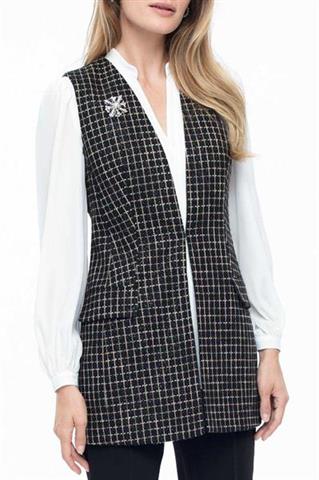 Kraciasta kamizelka w odcieniu czerni 58580 - 339101