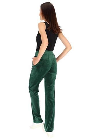 Welurowe spodnie dresowe w odcieniu zieleni 58586 - 339551