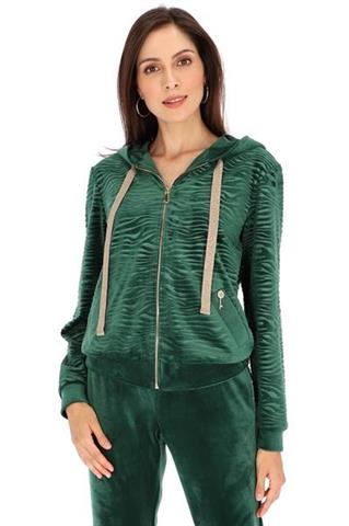 Welurowa bluza dresowa w odcieniu zieleni 58587 - 339571
