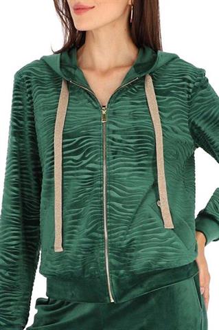 Welurowa bluza dresowa w odcieniu zieleni 58587 - 339621