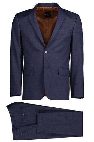 Granatowy garnitur w mikro wzór 35279 - 340431