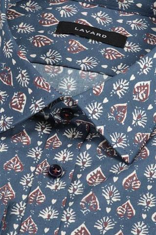 Granatowa koszula męska ze wzorem 93206 - 341141