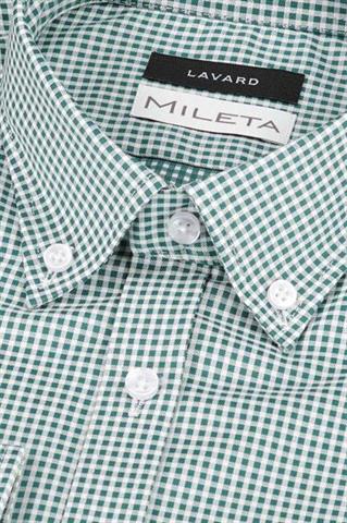 Koszula męska w biało-zieloną kratkę 93249 - 342041