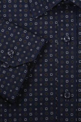 Granatowa koszula męska z drobnym wzorem 93254 - 346331