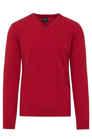 Czerwony sweter z wełny V-Neck 72759 - 34661