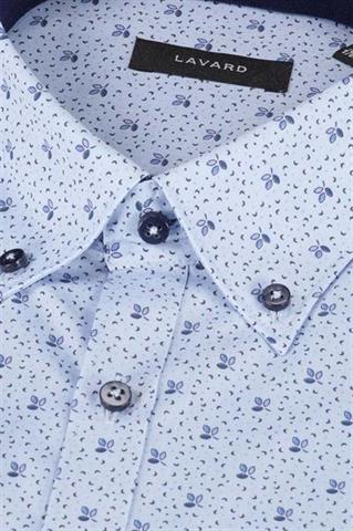 Niebieska koszula w mikro wzór 92813 - 348371