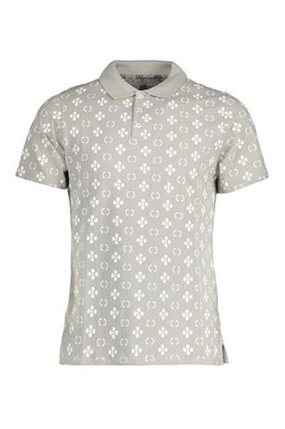 Szara koszulka polo we wzory 72579 - 348701