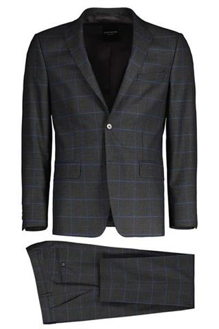 Grafitowy garnitur w kratę 35288 - 350171